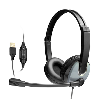 Business USB Plug Noise Cancelling Headphones Wired Gaming Headset